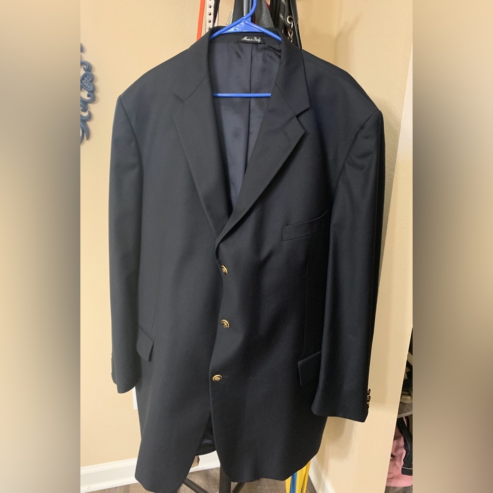 Rosetti sport coat sz 52R navy blue/gold buttons